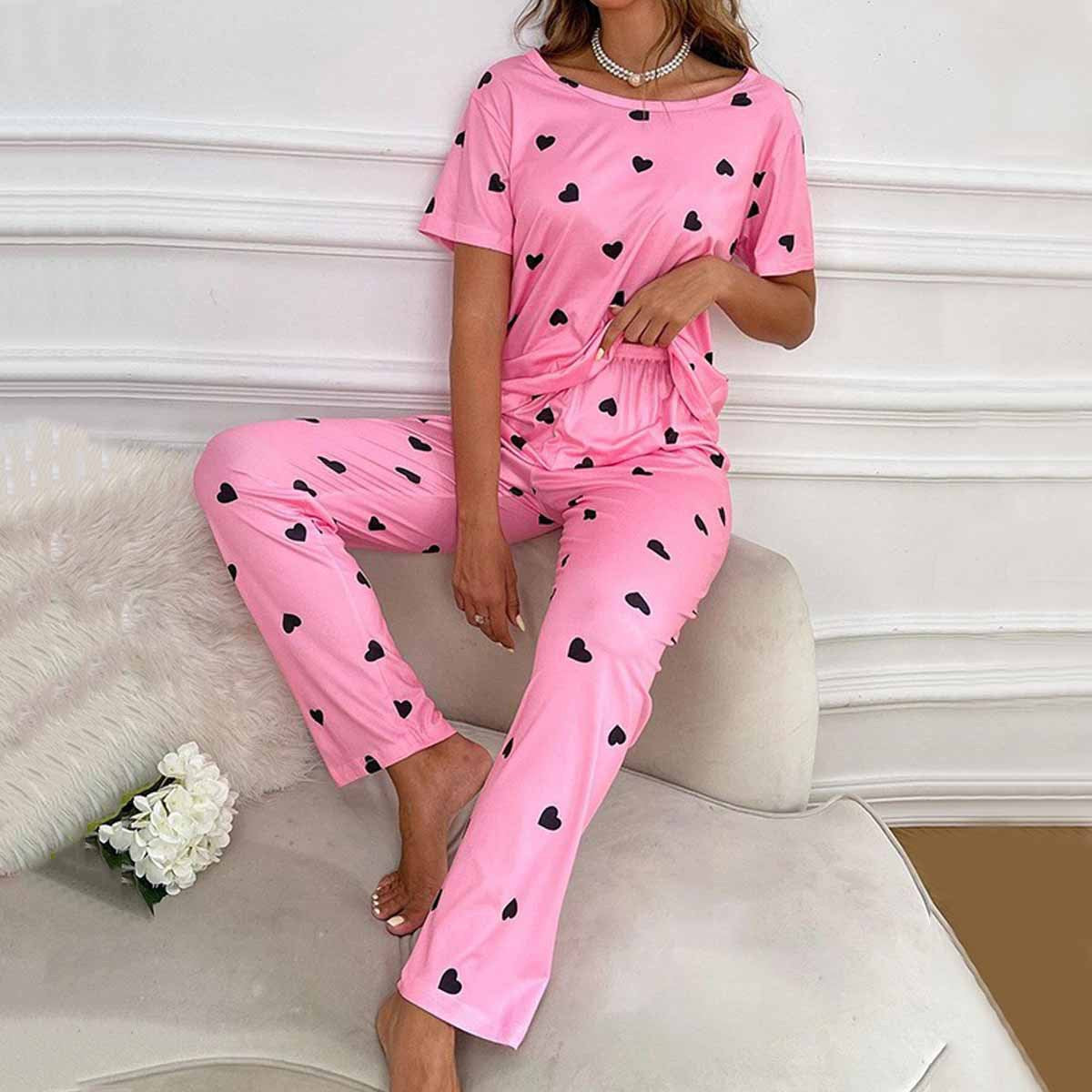 Valentine Heart Pink Pajama Set