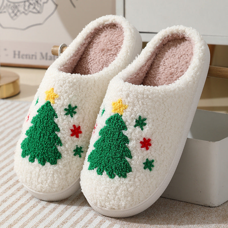 Christmas Tree Cutton Slippers