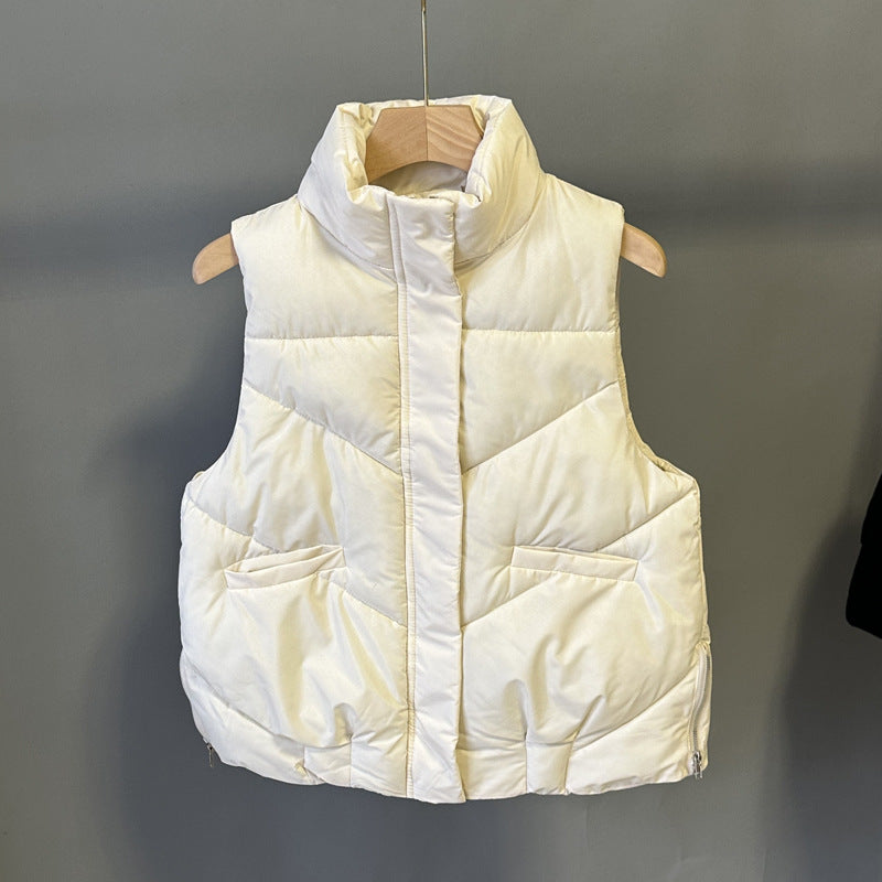 Zippered Sleeveless Down Jacket