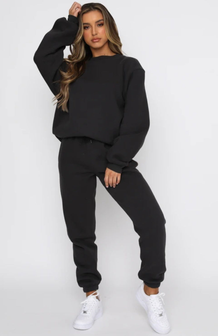 Round Neck Sweatshirt + Pants Suit