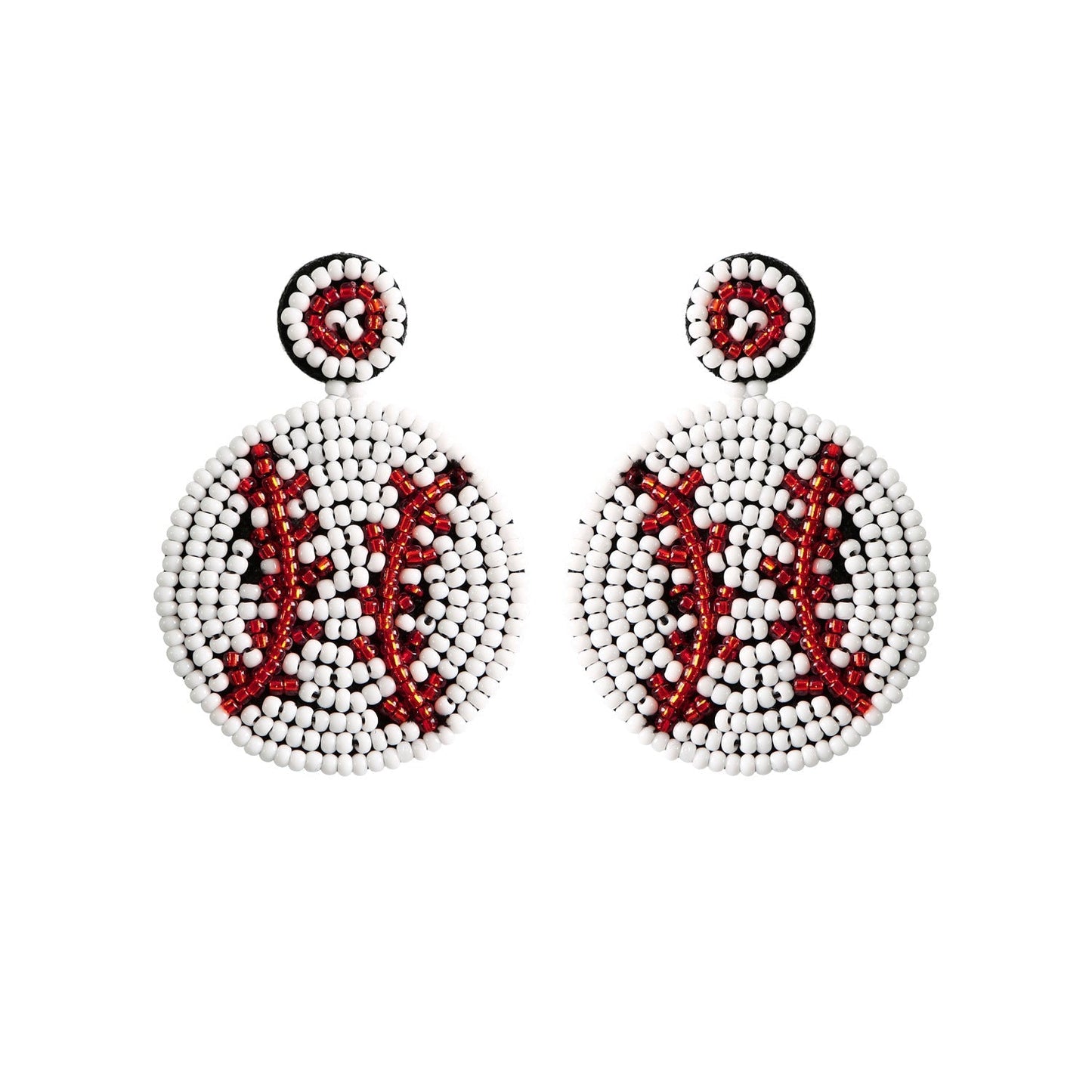 Baseball Bead Earrings