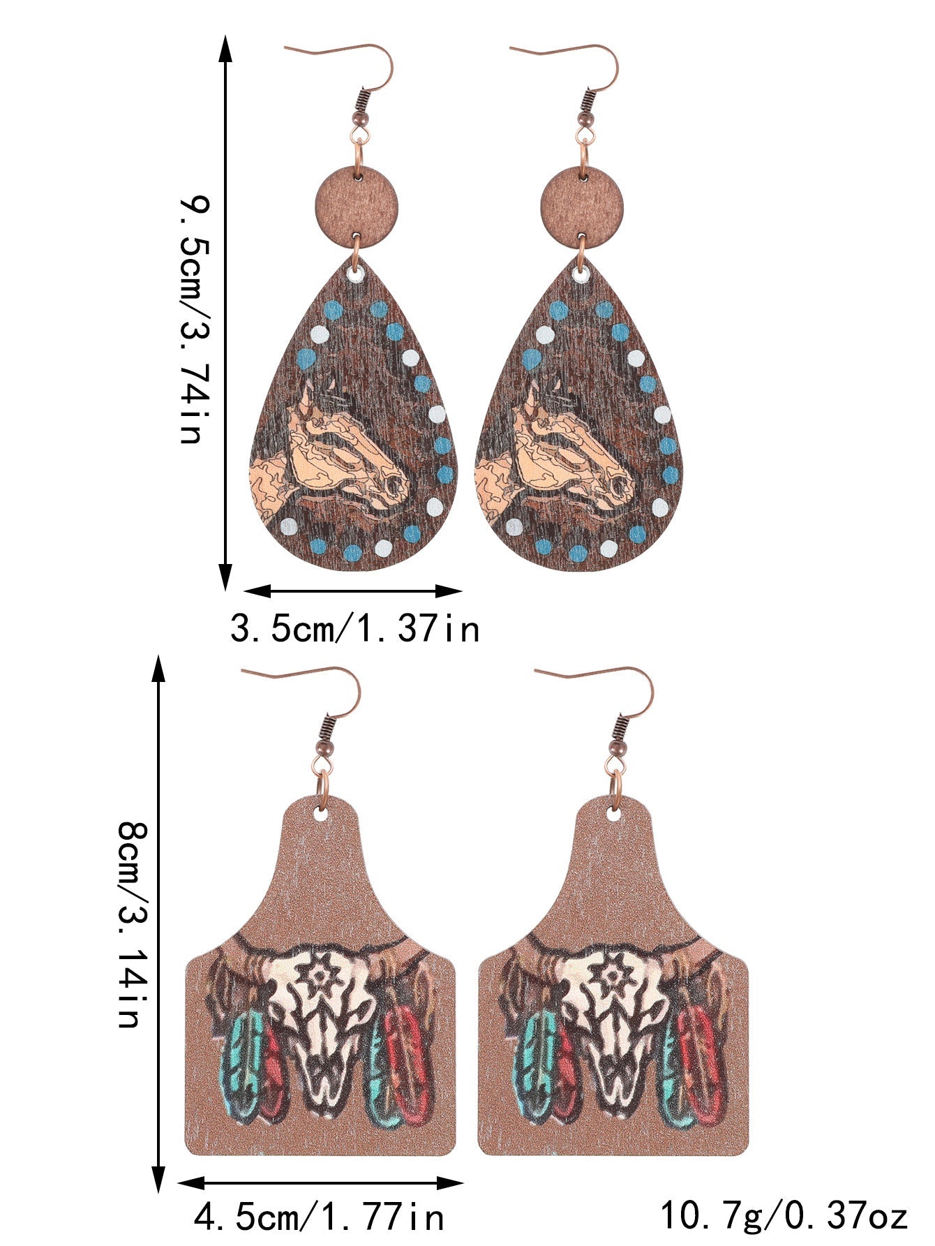 Western Wood Chip Earrings