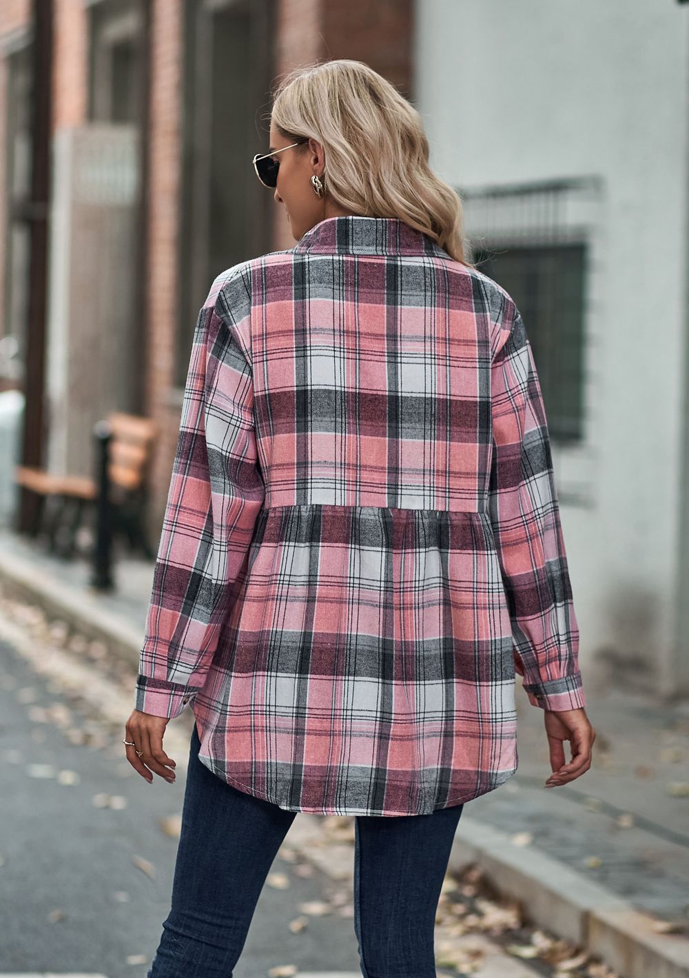 Pocket Long Sleeve Check Shirt