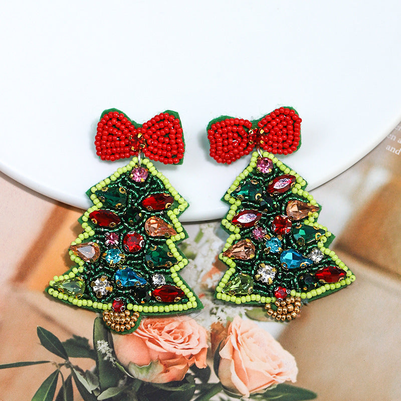 Christmas Handmade Bead Earrings