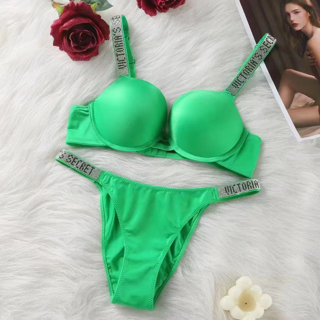 Rhinestone Strap Underwear + Panty Set