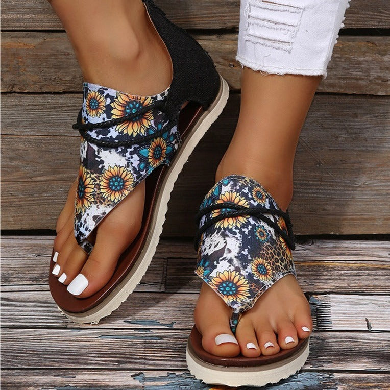 New Breathable Print Flip Sandals