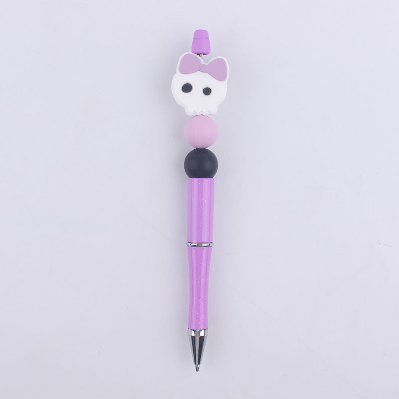 Halloween Pumpkin Spider Silicone Beaded Pen(MOQ:3)