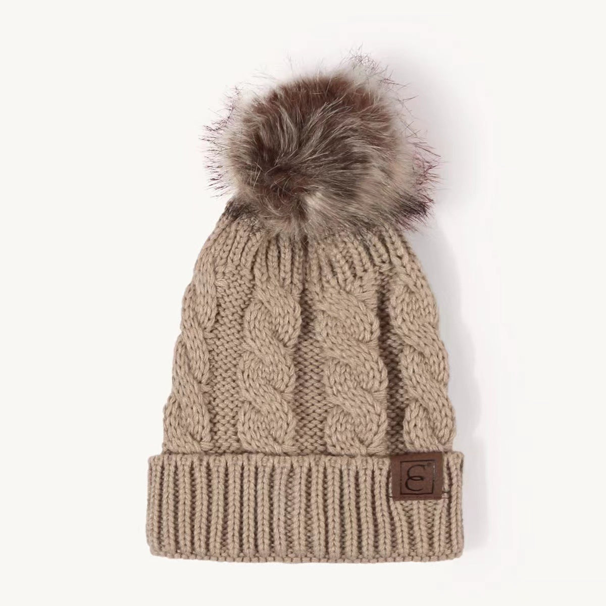 Fur Ball Knitted Hat