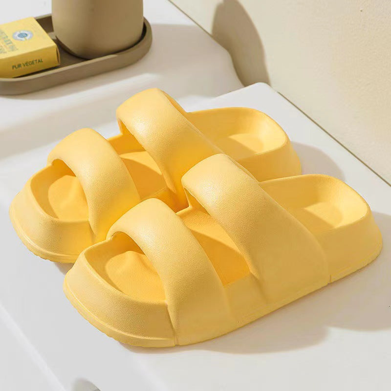 Dual Bands Thick Sole EVA Slippers