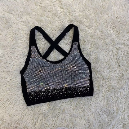 Rhinestone Halter Tank Top