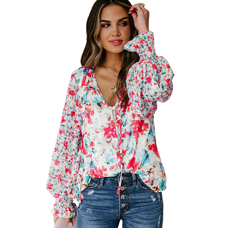 Cakewalk Floral Smocked Blouse