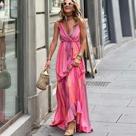 Boho V-neck Maxi Dress