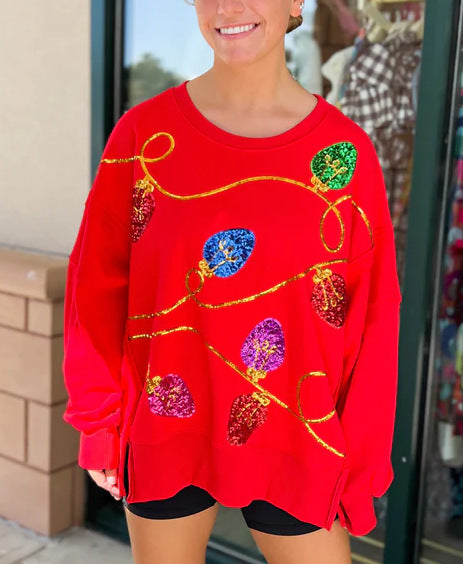 Christmas Sequined Lantern Sweatshirt