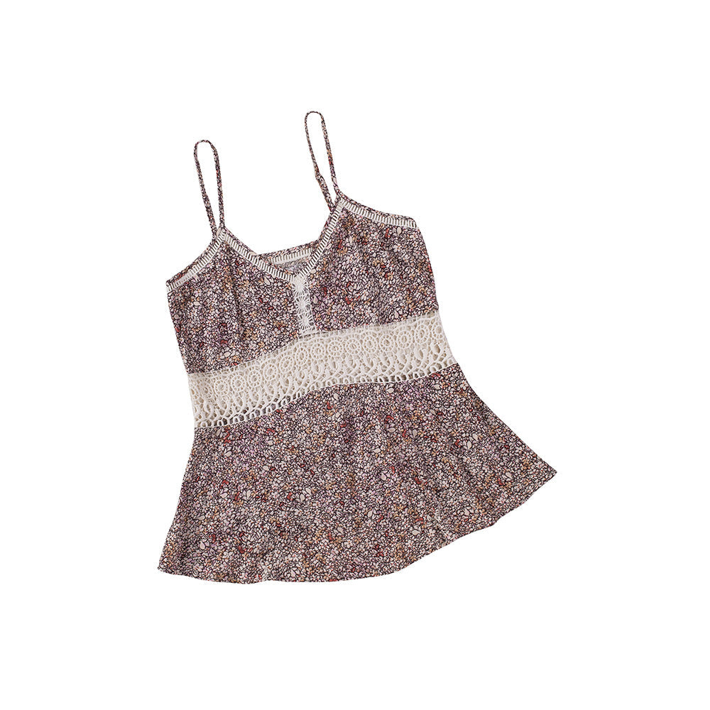 Lace Crochet Suspender Tank Top