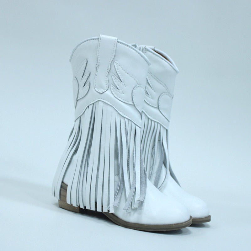 Kid Tassel Heart Wings Boots