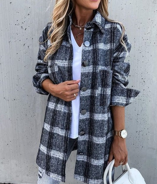 Vintage Plaid Wool Coat