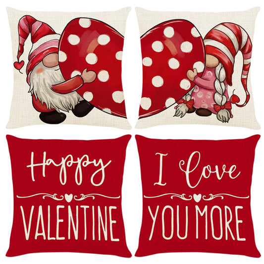 Valentine's Day Linen Printed Throw Pillow Cover(moq:3)