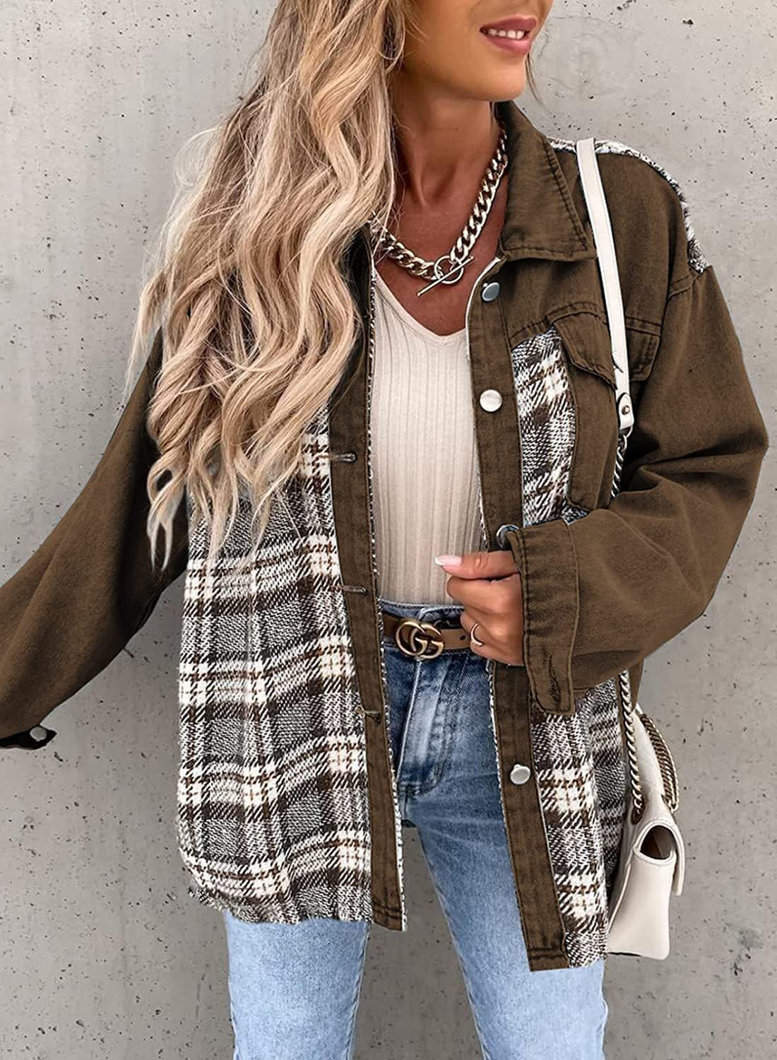 Plaid Denim Jacket