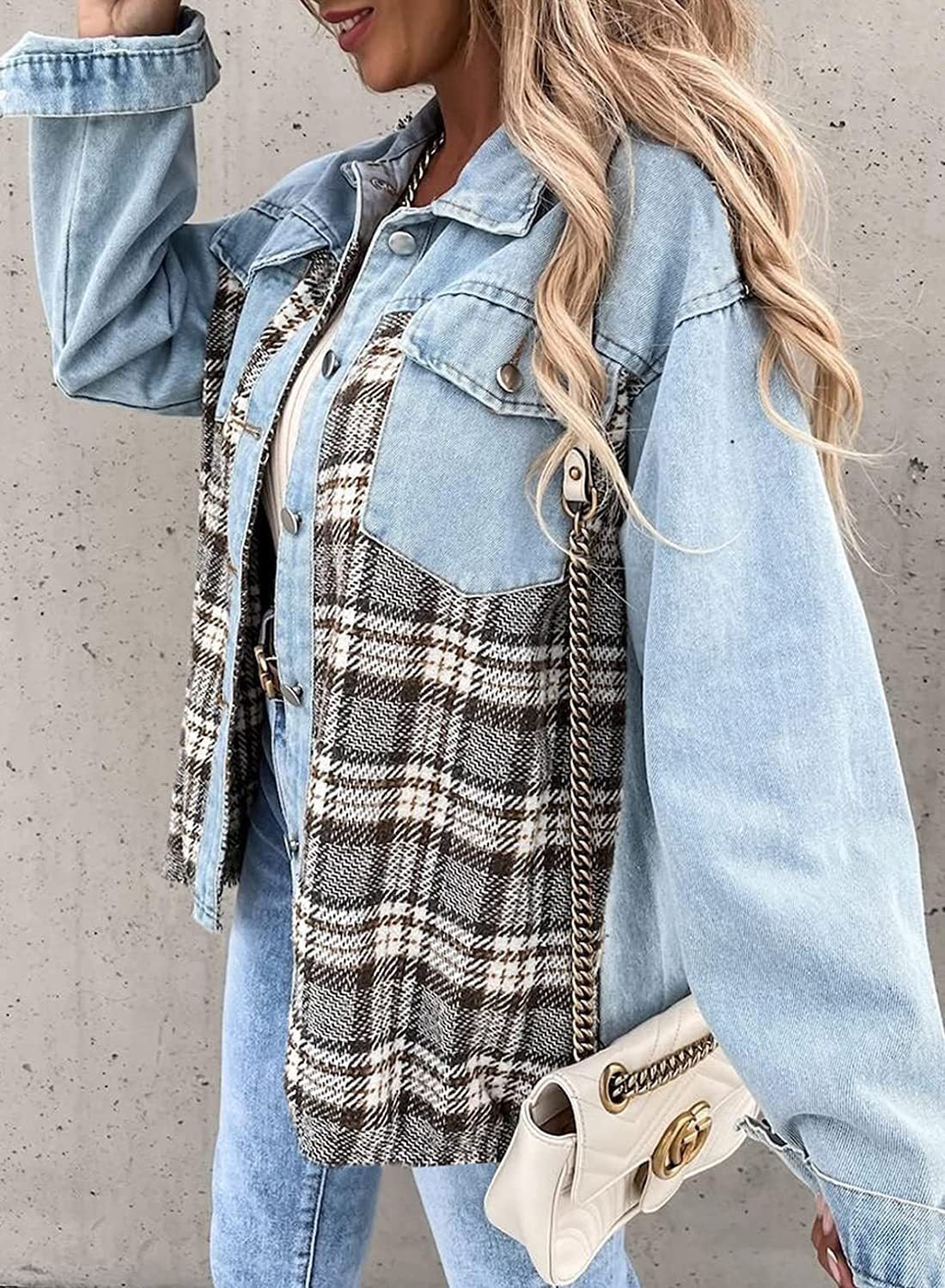 Plaid Denim Jacket