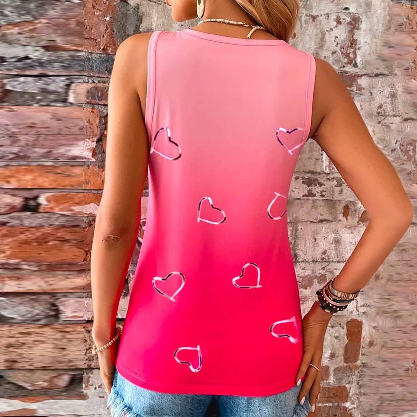 Heart Gradient V-neck vest