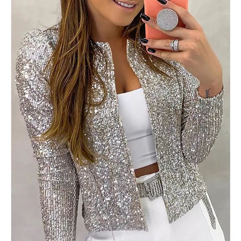 Short Sequin Suit Jacket