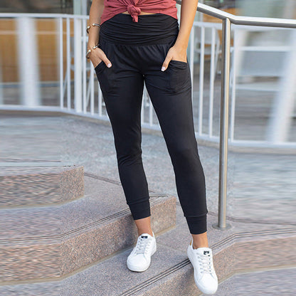 High Waist Pleated Pocket Leggings