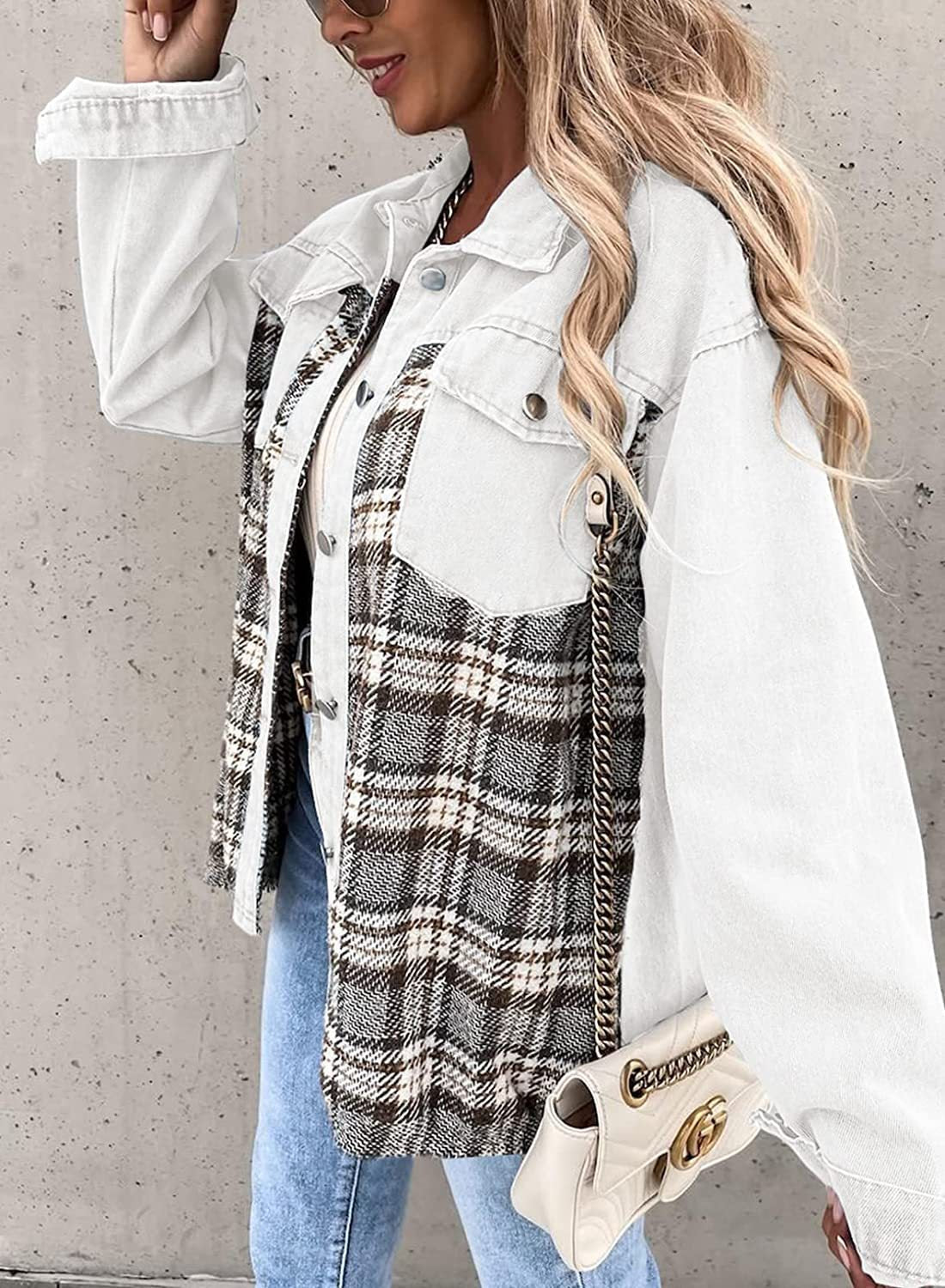 Plaid Denim Jacket