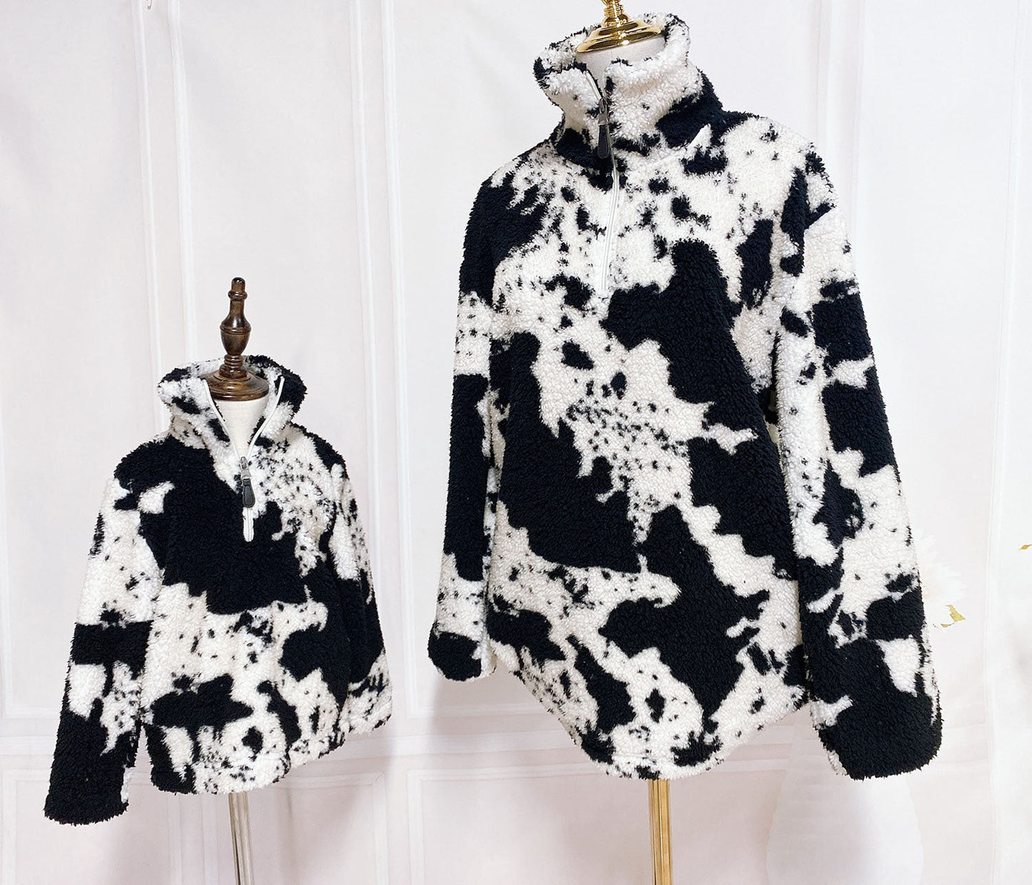 Cow Pattern Parent-child Snowflake Jacket