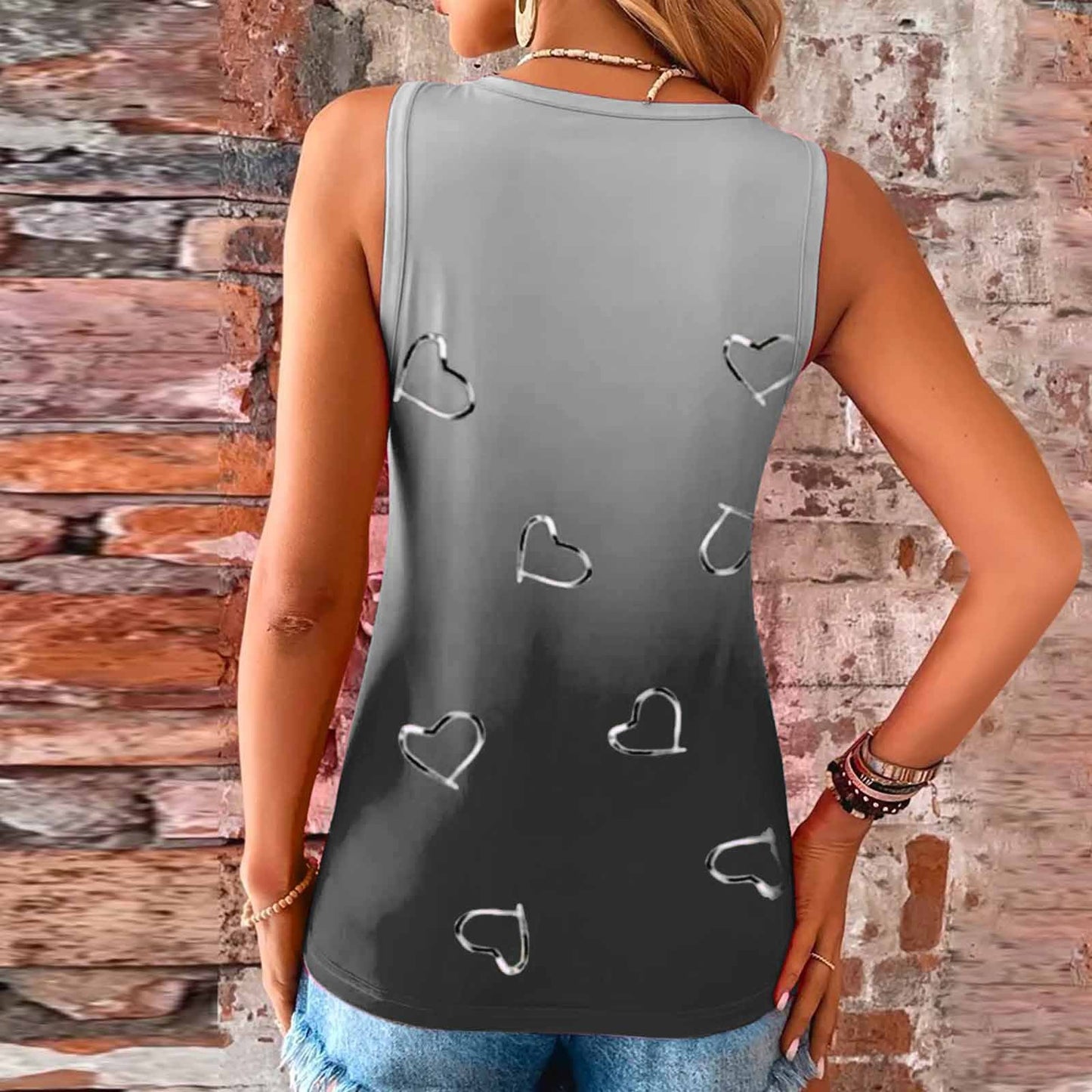 Heart Gradient V-neck vest