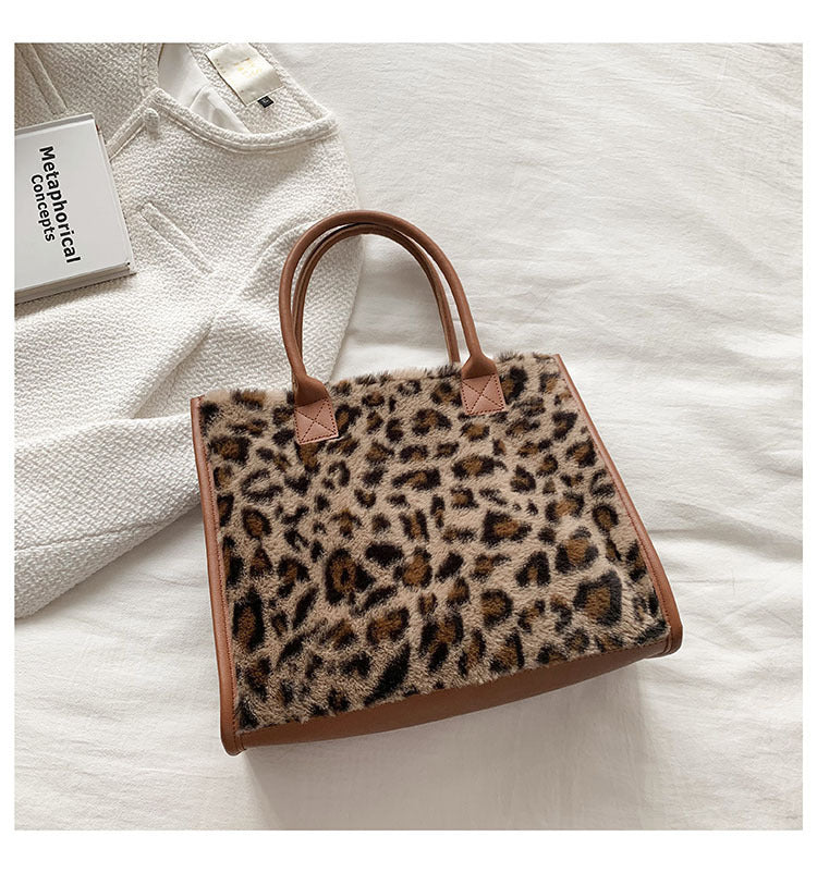 Leopard Plush Cow tote