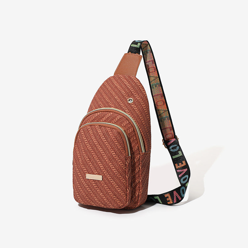 Colorful Alphabet Woven Travel Chest Bag