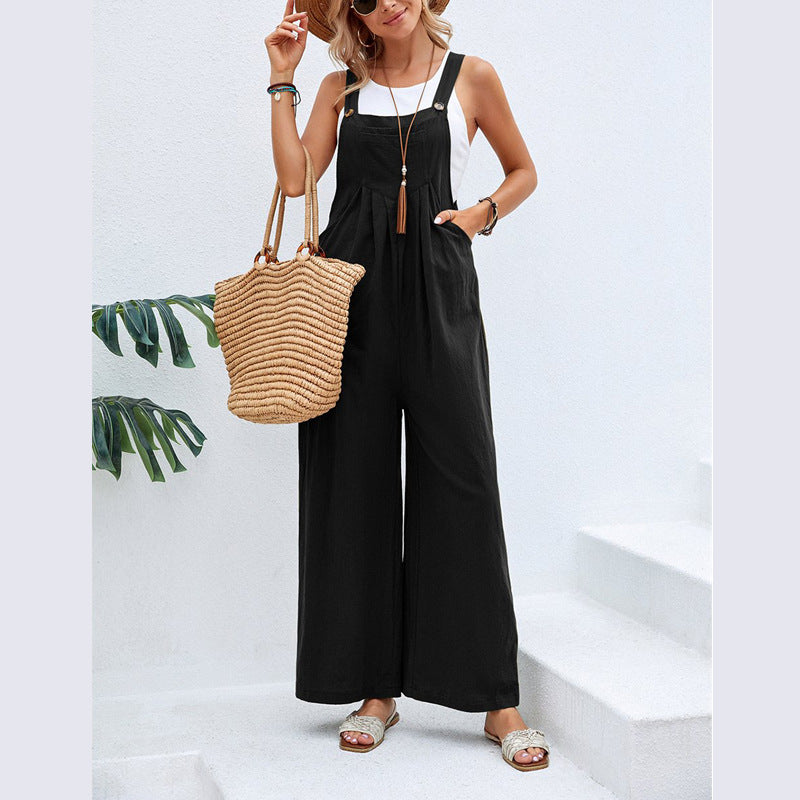 Full Size Wide Leg Overalls with Pockets