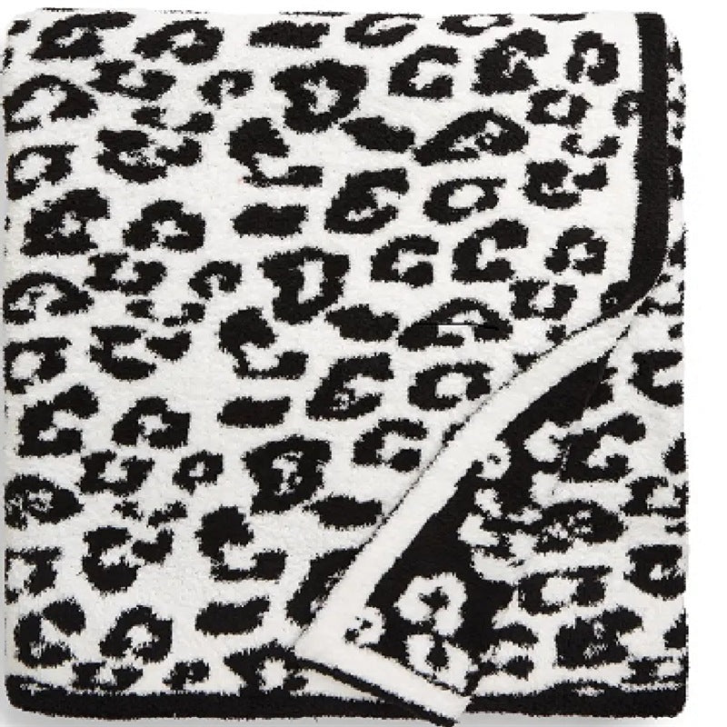 Half Fleece Leopard Blanket