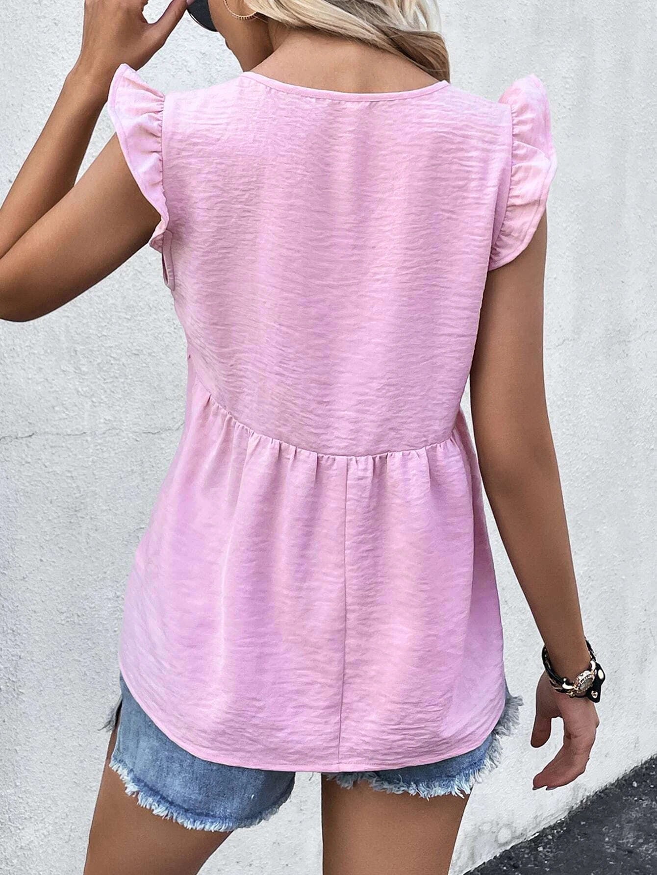 V-neck Solid Color Tank Top