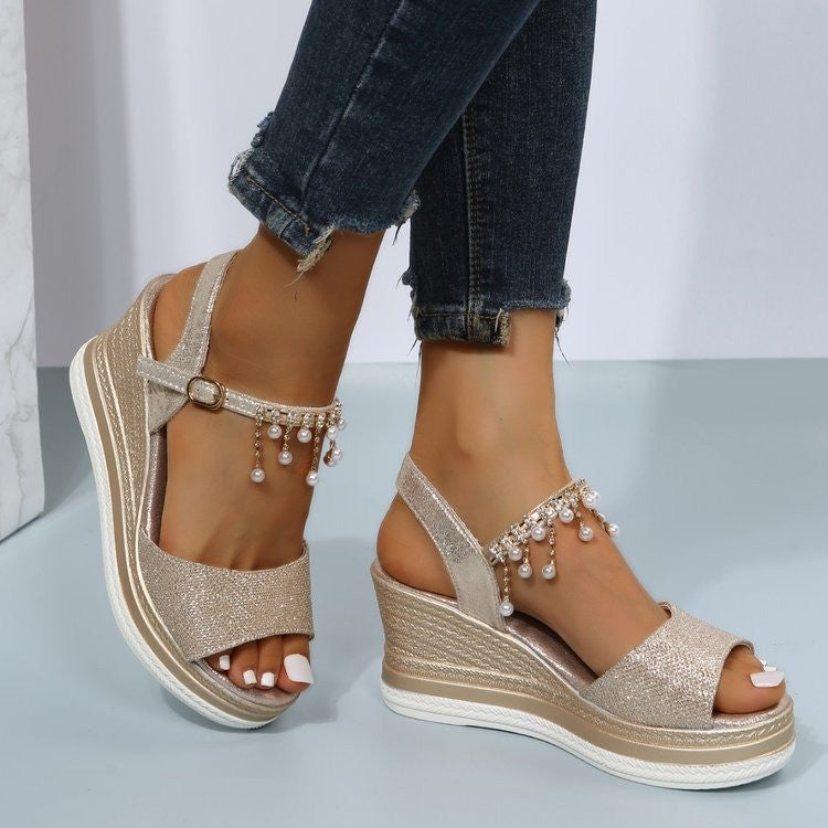 Women's Wedge Beaded Sandals