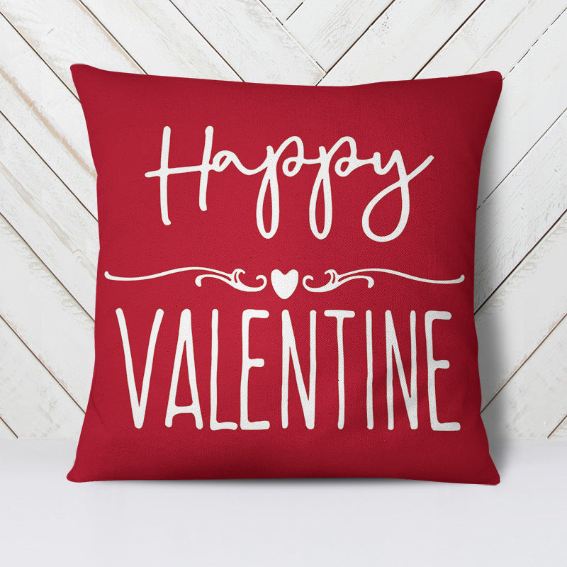 Valentine's Day Linen Printed Throw Pillow Cover(moq:3)