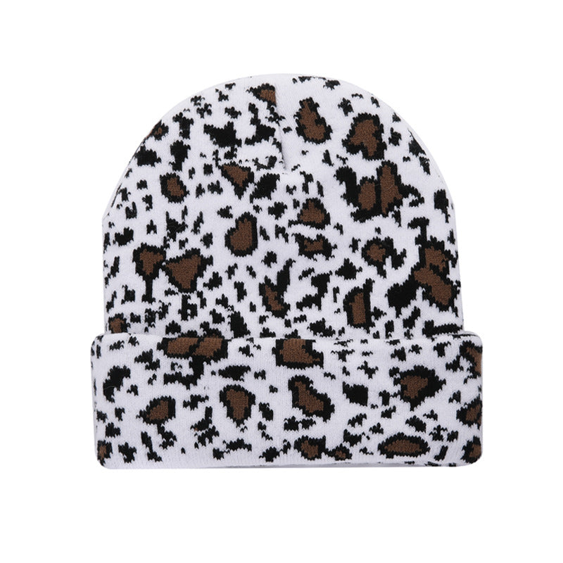 Cow Print Knitted Hat