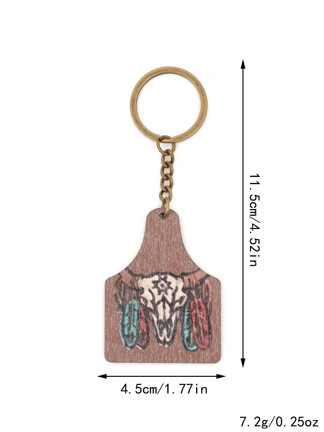 Western Farm Style Wooden Keychain