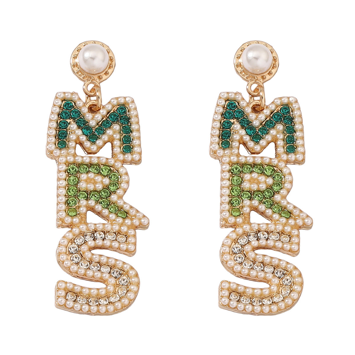 MRS Studded Dangle Earrings