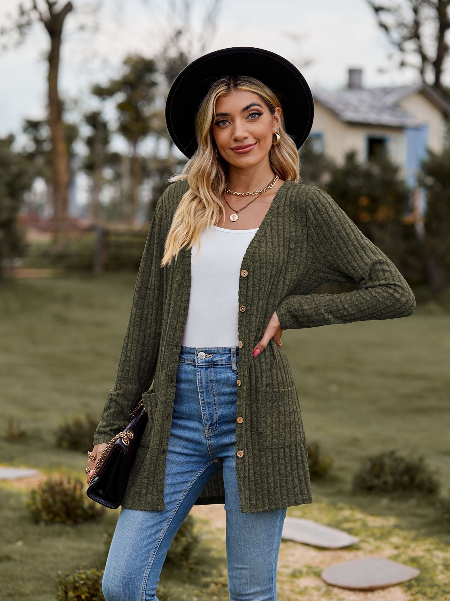 Brushed Pit Stripe Cardigan Jacket