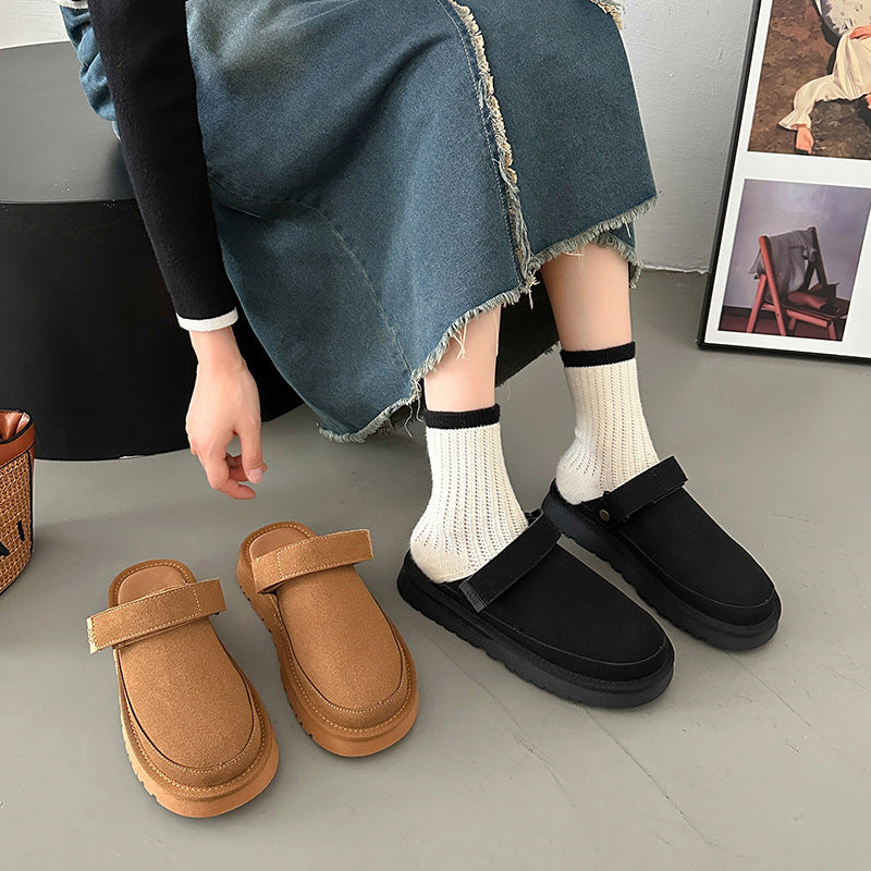 Retro Baotou Half Cutton Slippers