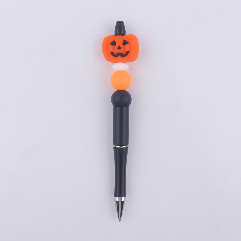 Halloween Pumpkin Spider Silicone Beaded Pen(MOQ:3)