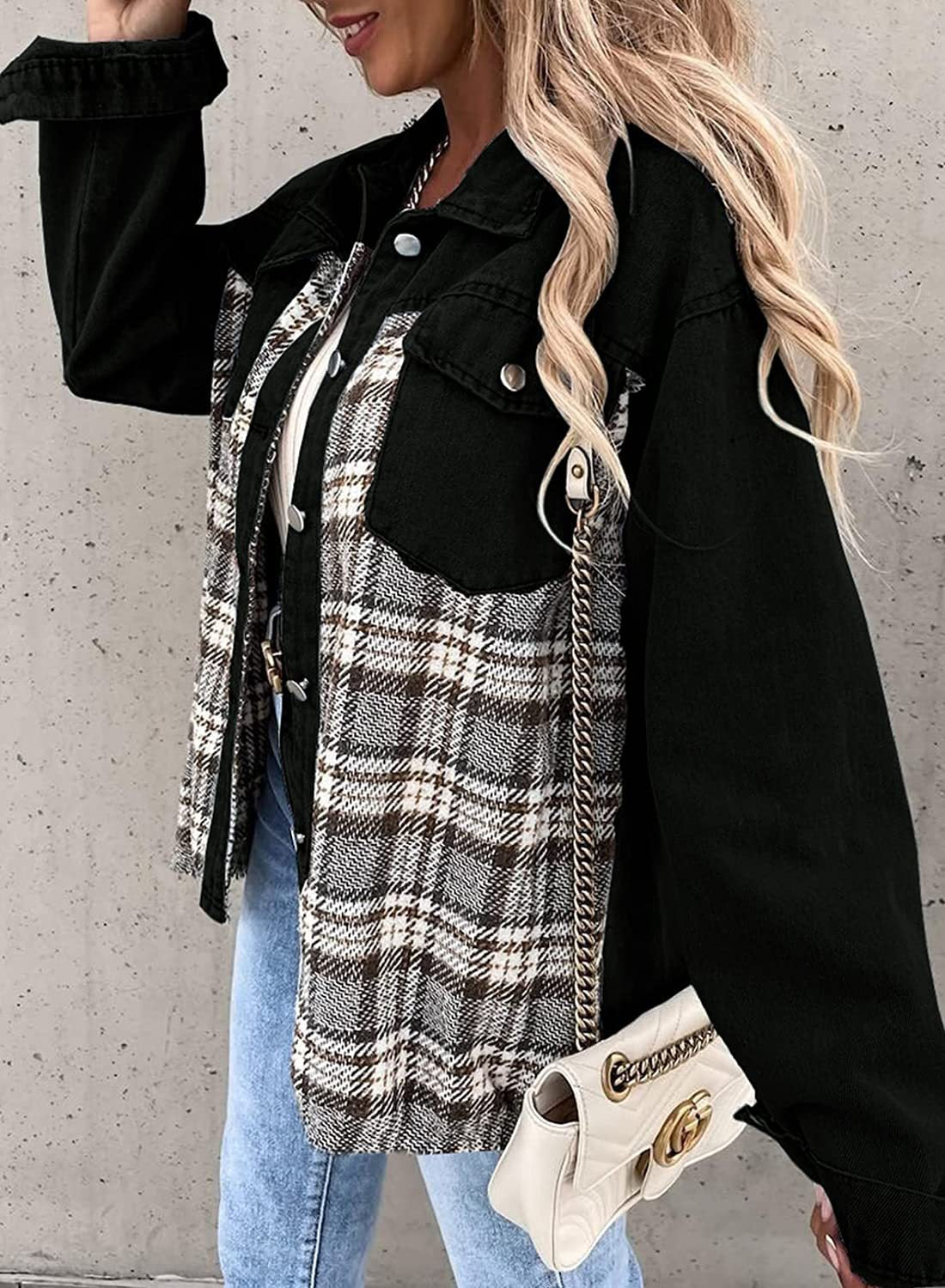 Plaid Denim Jacket