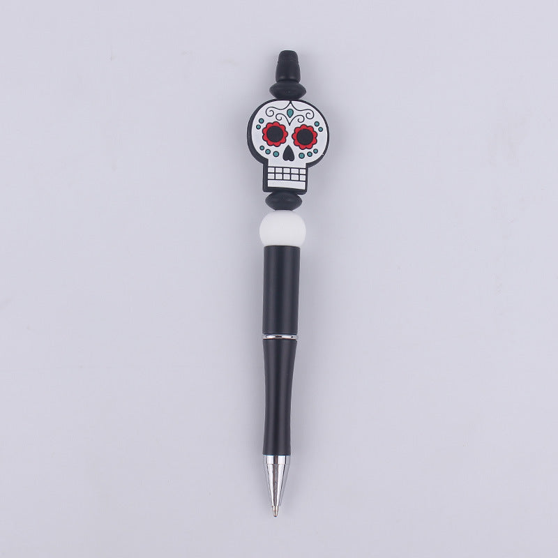 Halloween Pumpkin Spider Silicone Beaded Pen(MOQ:3)