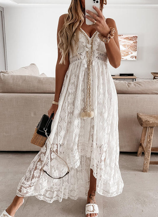 Lace suspender Maxi Dress