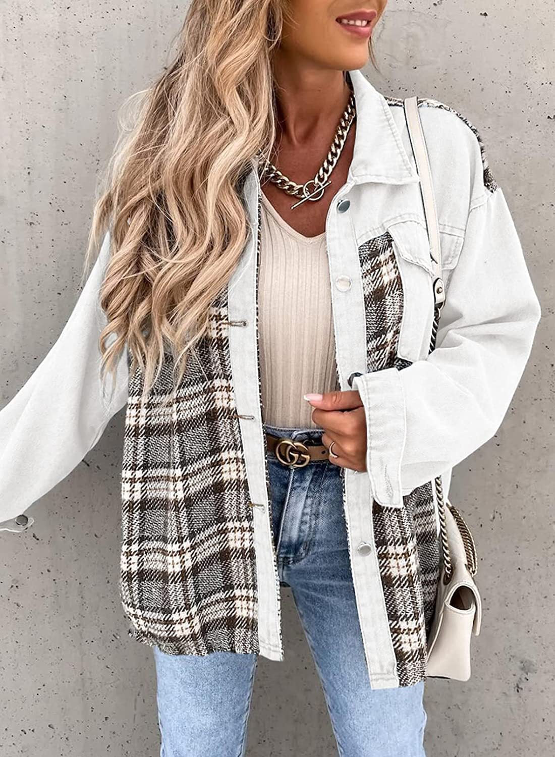 Plaid Denim Jacket