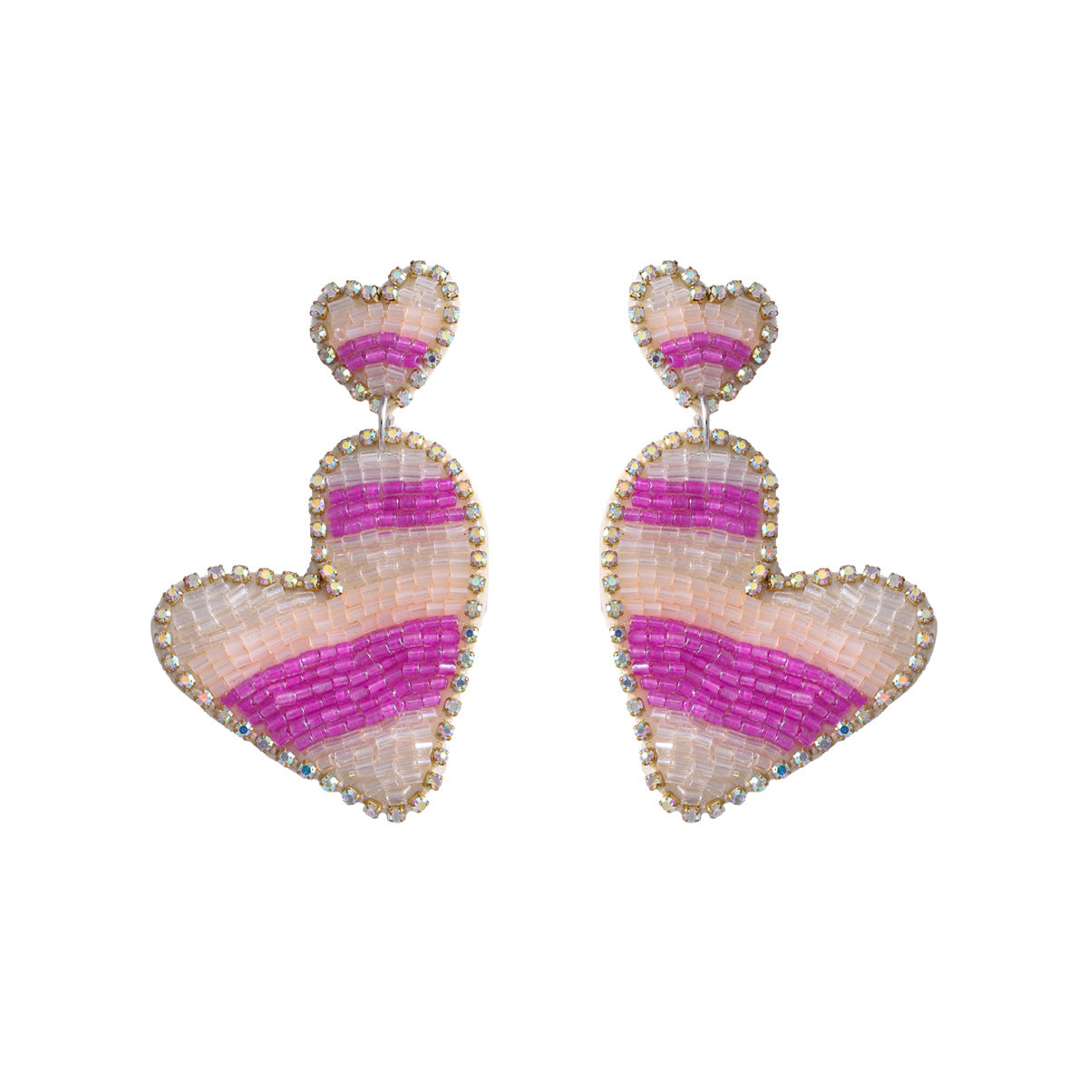 Valentine's Day Rice Bead Braided Earrings(moq:2)