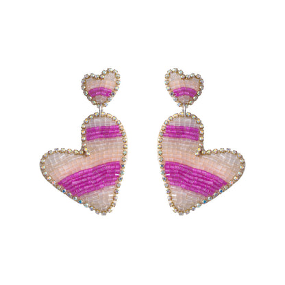 Valentine's Day Rice Bead Braided Earrings(moq:2)