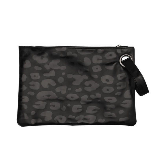 Leopard Print Cosmetic Bag Clutch Wrist Bag