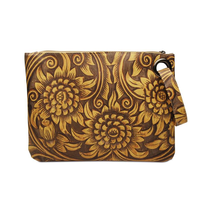 Leopard Print Cosmetic Bag Clutch Wrist Bag